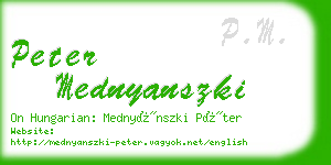 peter mednyanszki business card